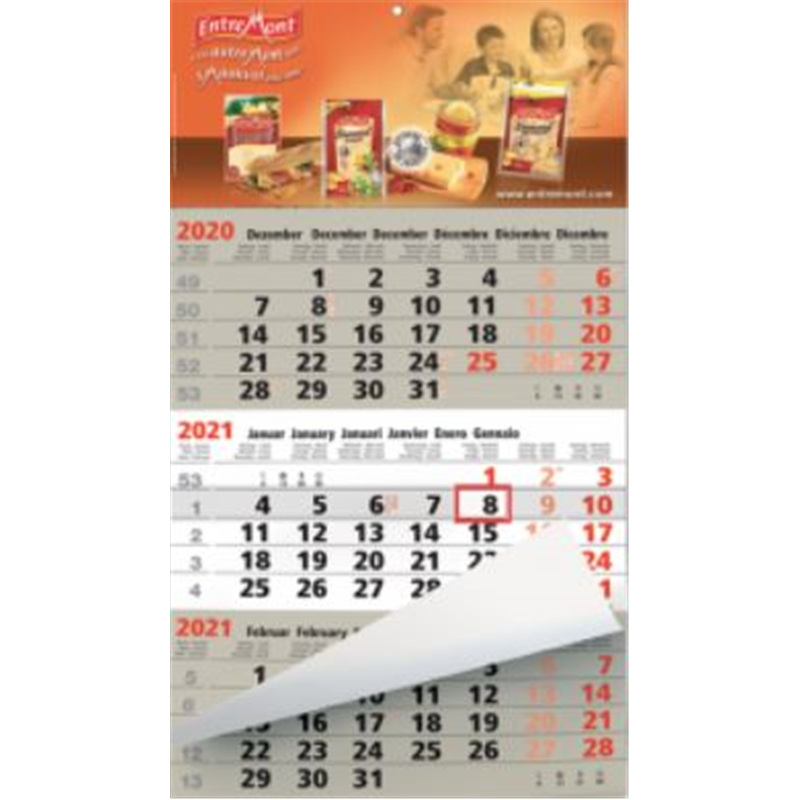 Calendrier 3 mois Business beige